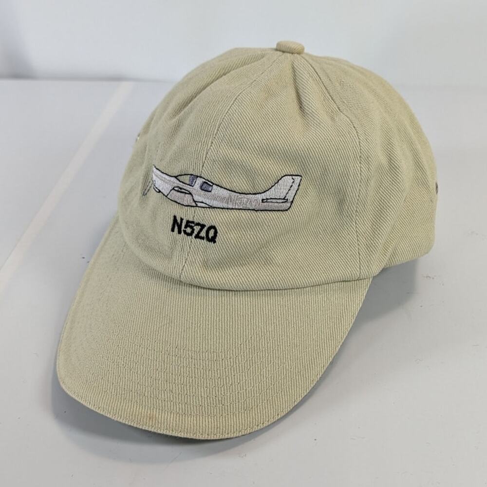 N5ZQ 2001 LANCAIR 320 Aircraft Embroidered Plane Strapback Cap Hat Light Green